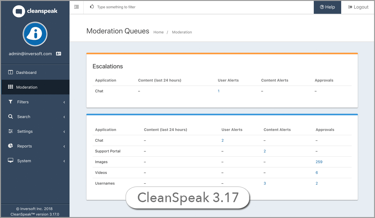 CleanSpeak UI New Moderation