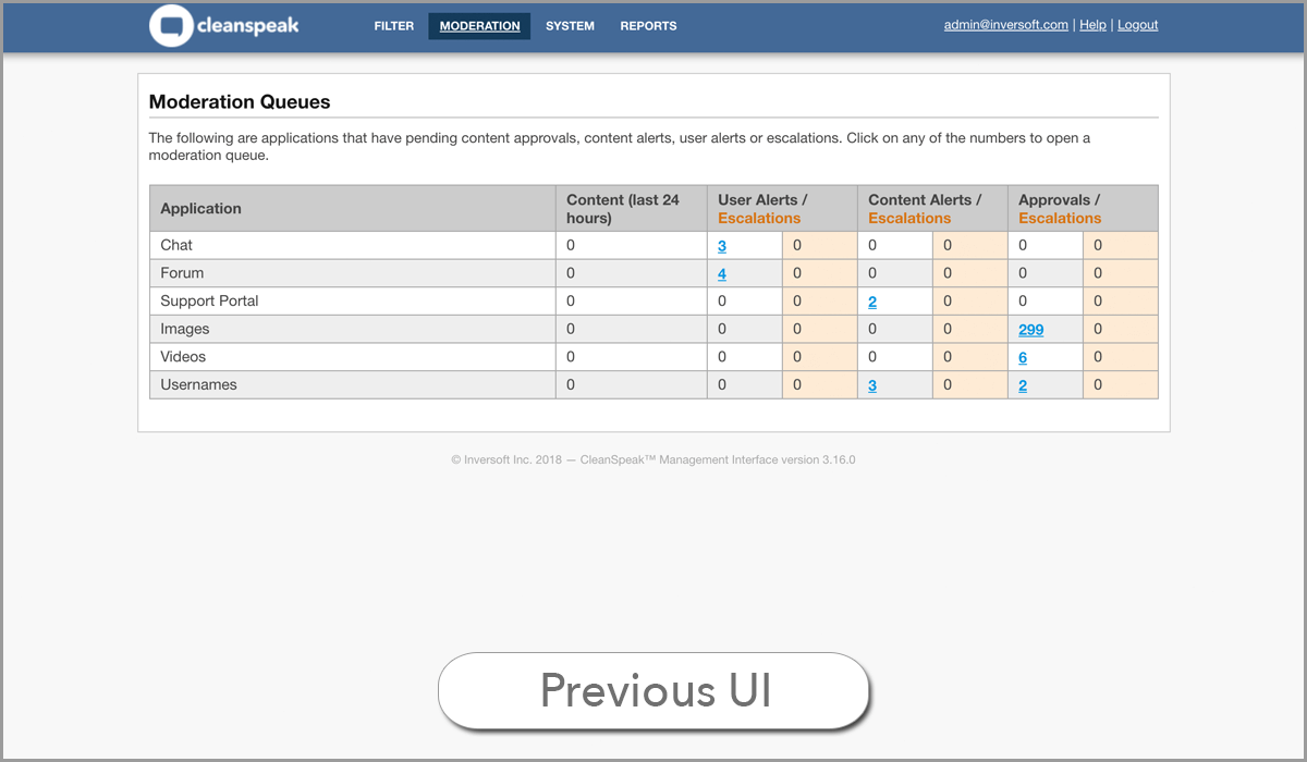 CleanSpeak UI Update New Moderation