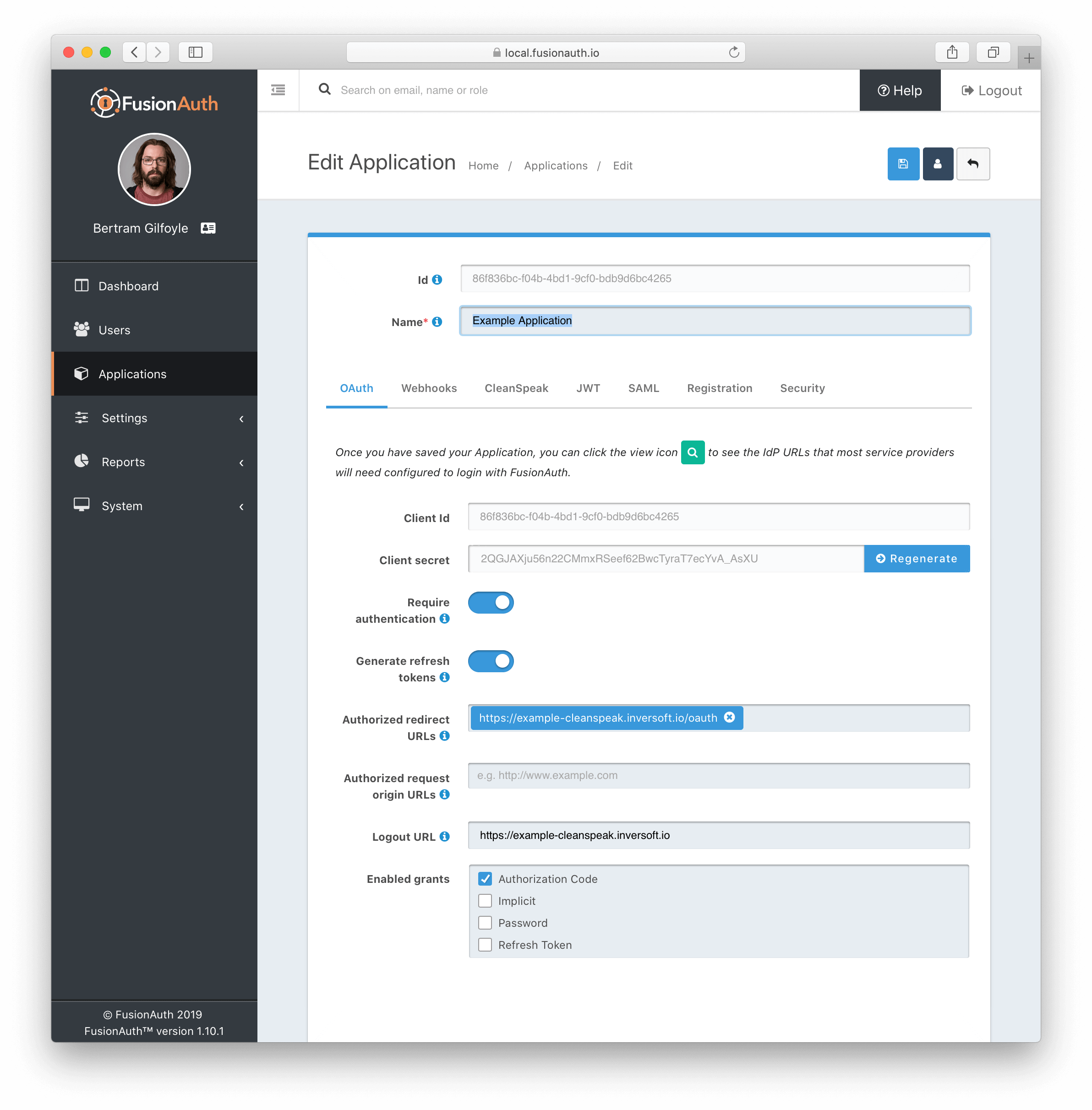 FusionAuth app redirect settings